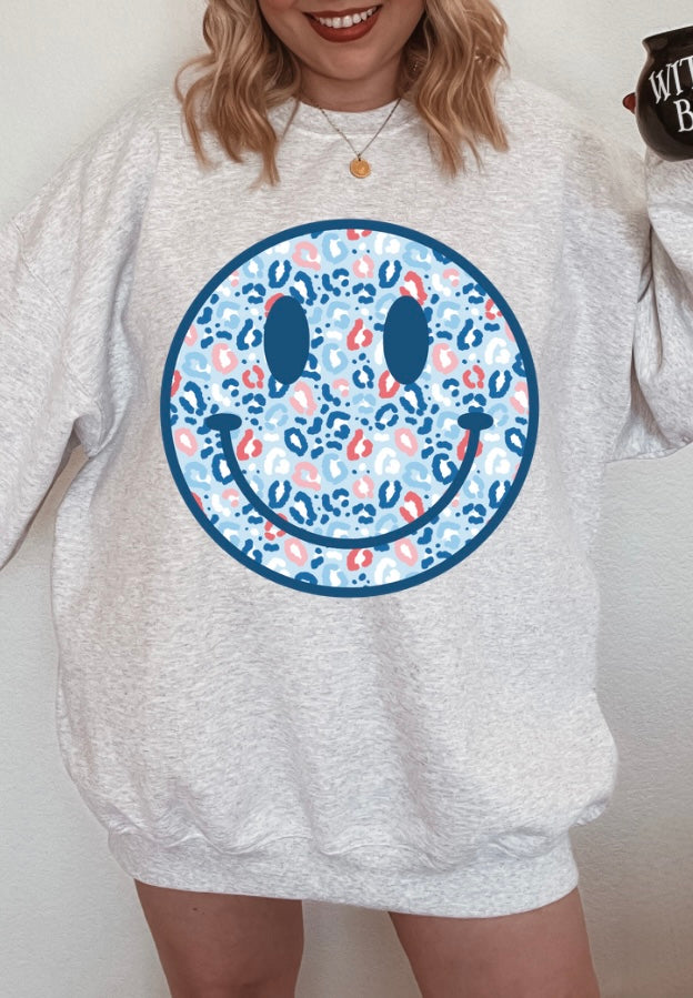 Red, White and Blue Smiley T/S