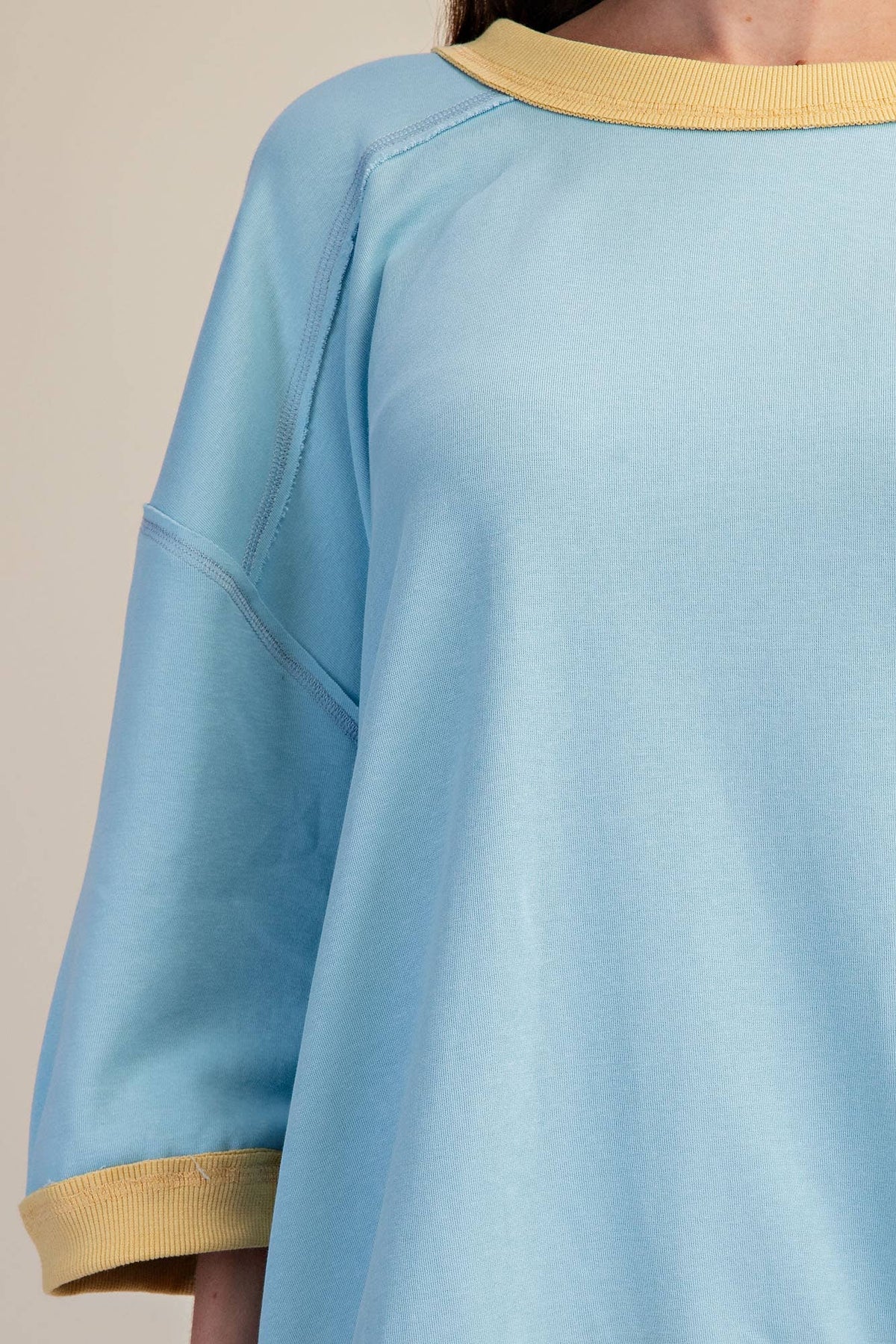 Oversized Sweatshirt Pullover Seam Detailed Raglan Sleeve