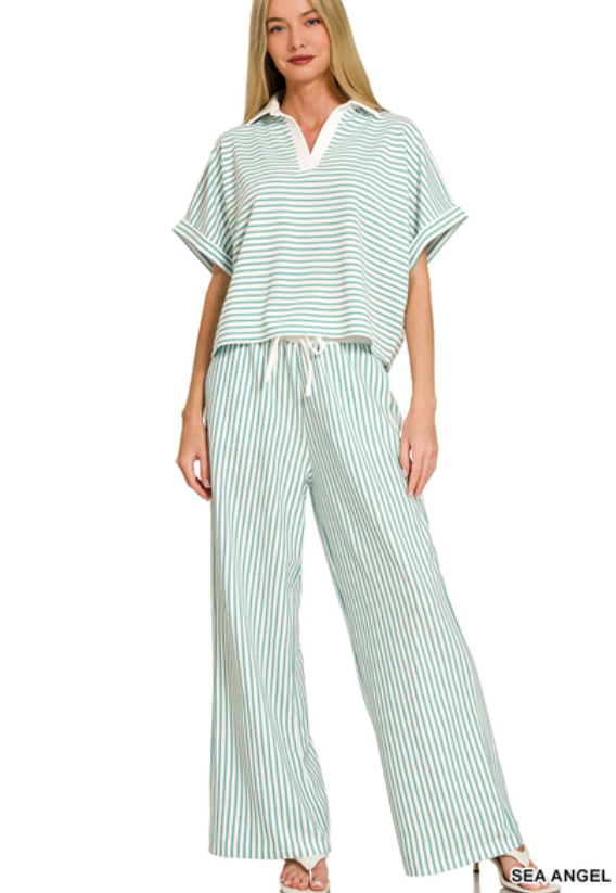 Sea Angel V-neck pants set
