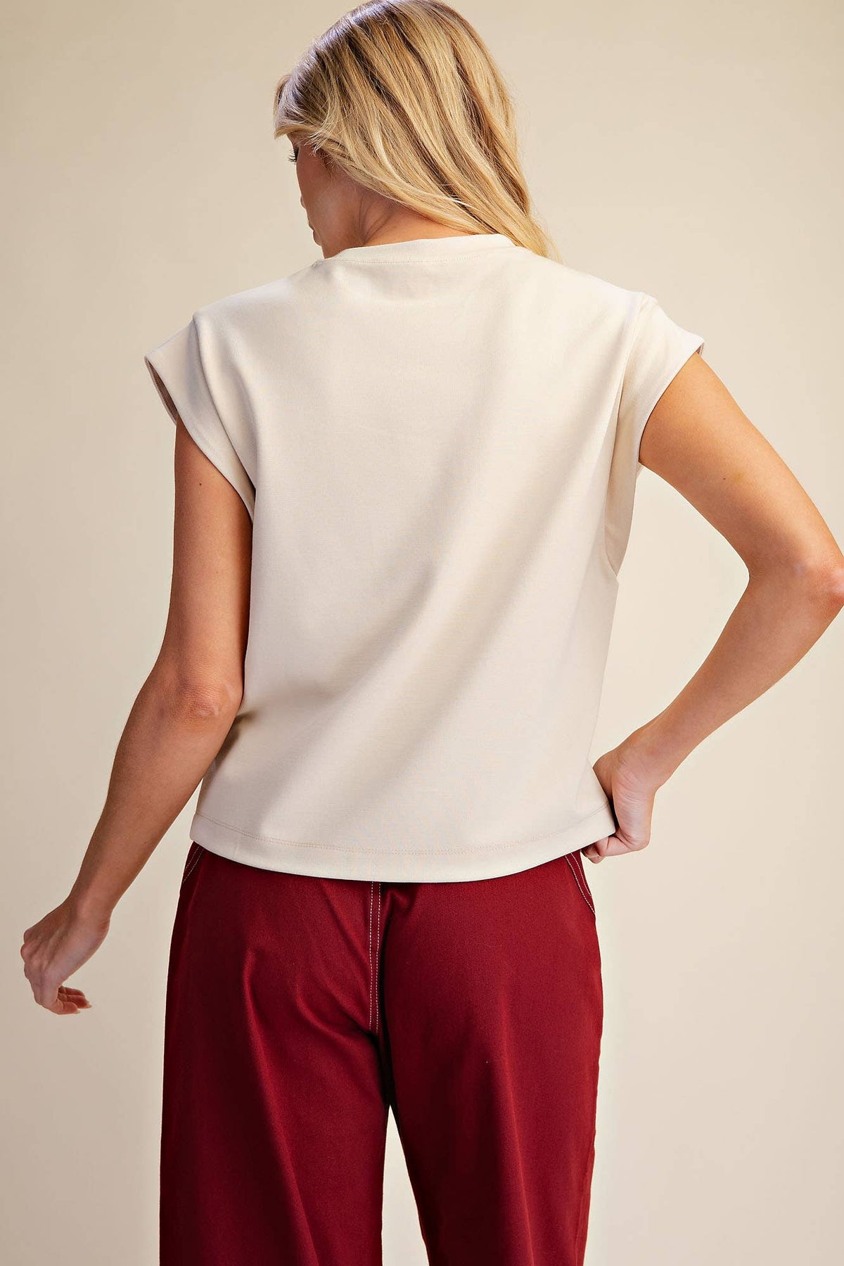 Round Neck Drop Shoulder Pullover Top