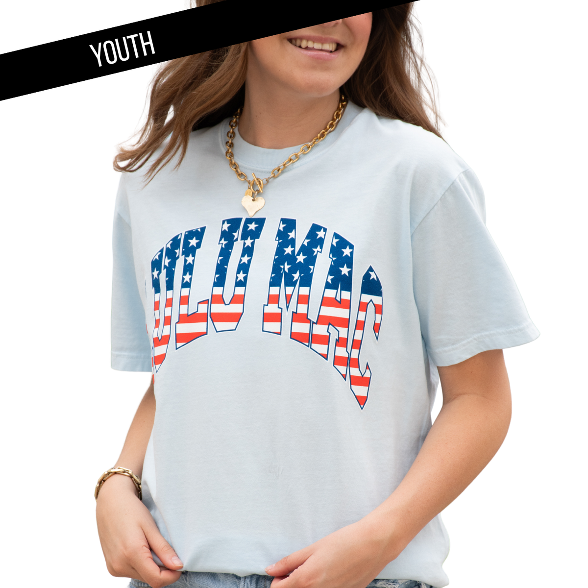 Lulu Mac Youth Stars & Stripes Chambray Comfort Colors