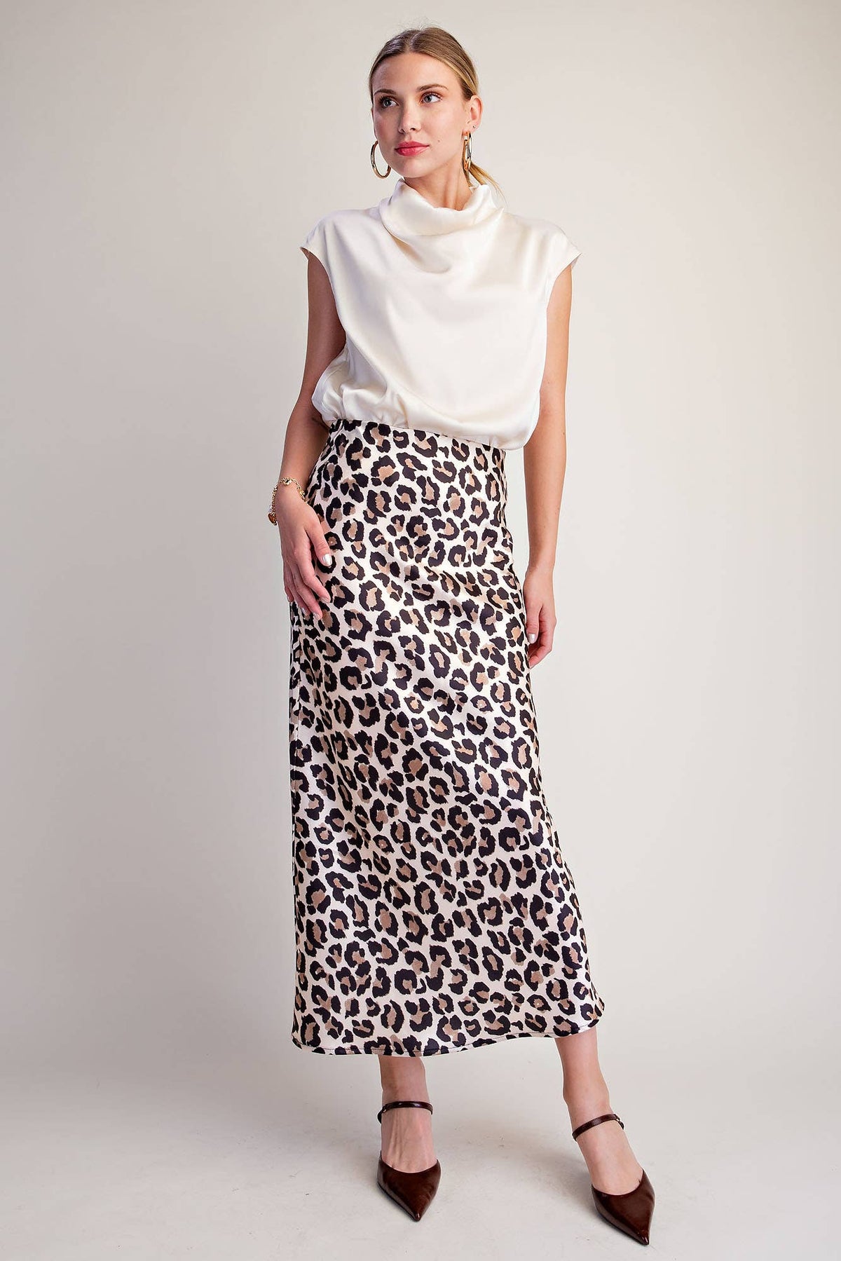 Cowl Neck  Sleeveless Satin Top