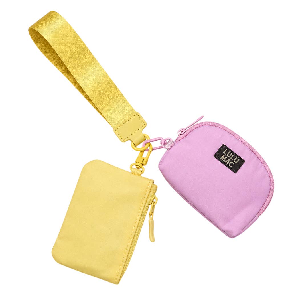 Lulu mac Butter/Light Pink Lulu Mac Double Pouch Wristlets