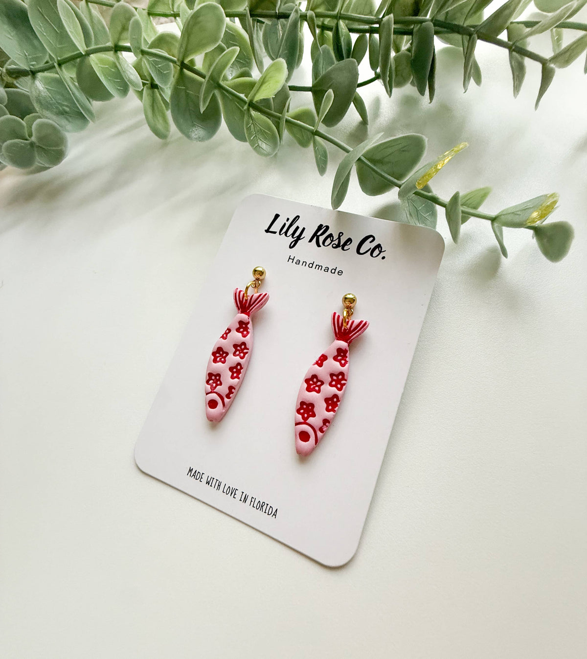 Coastal Fish Earrings / Pink and Red / Earrings for Her