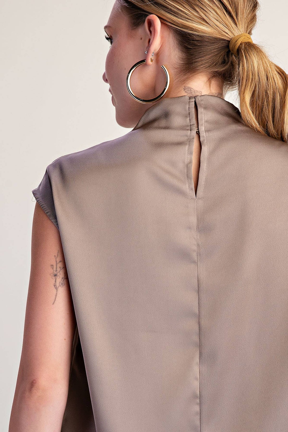Cowl Neck  Sleeveless Satin Top