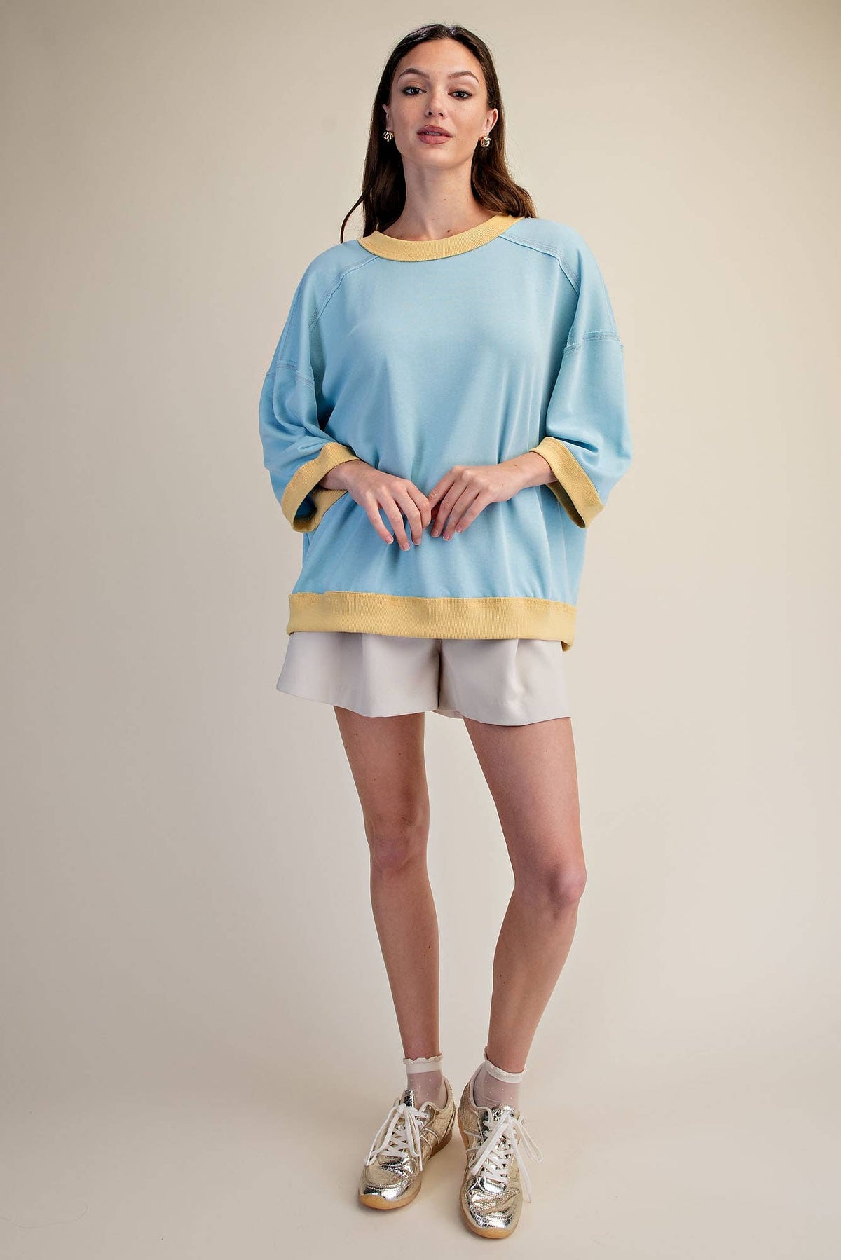 Oversized Sweatshirt Pullover Seam Detailed Raglan Sleeve