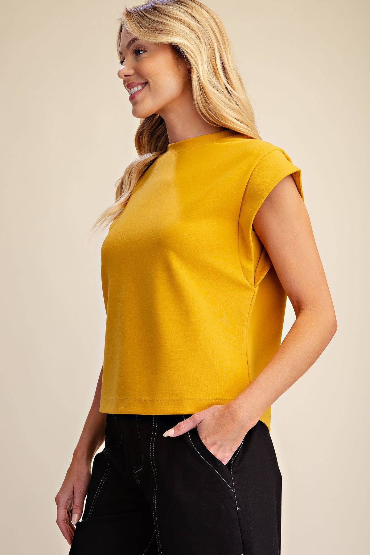 Round Neck Drop Shoulder Pullover Top