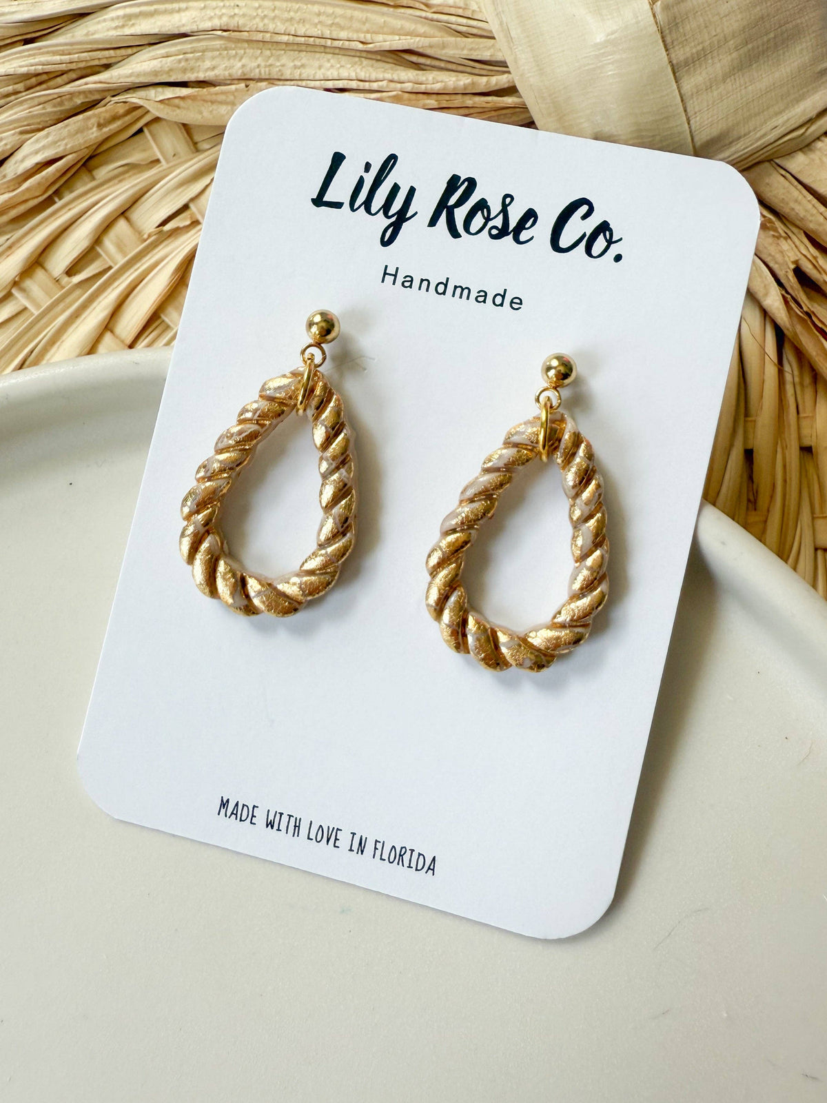 Gold Rope Drop Earrings