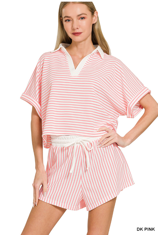 Pink Micro Ribbed Set