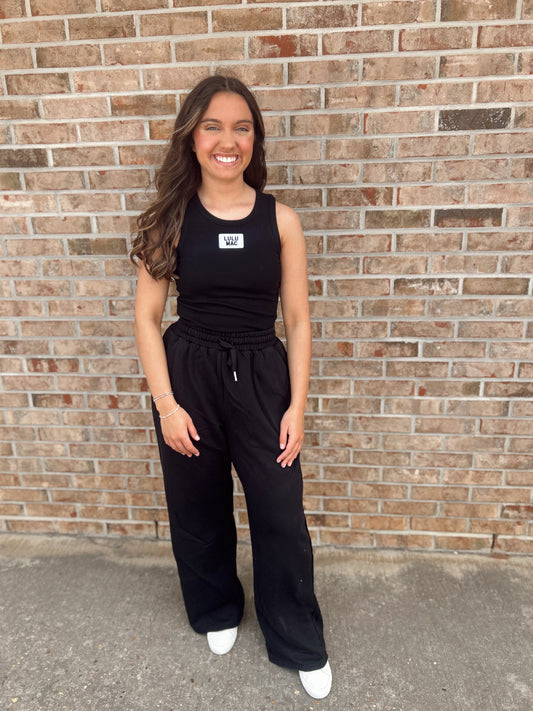 Lulu Mac Black Terry Sweatpants