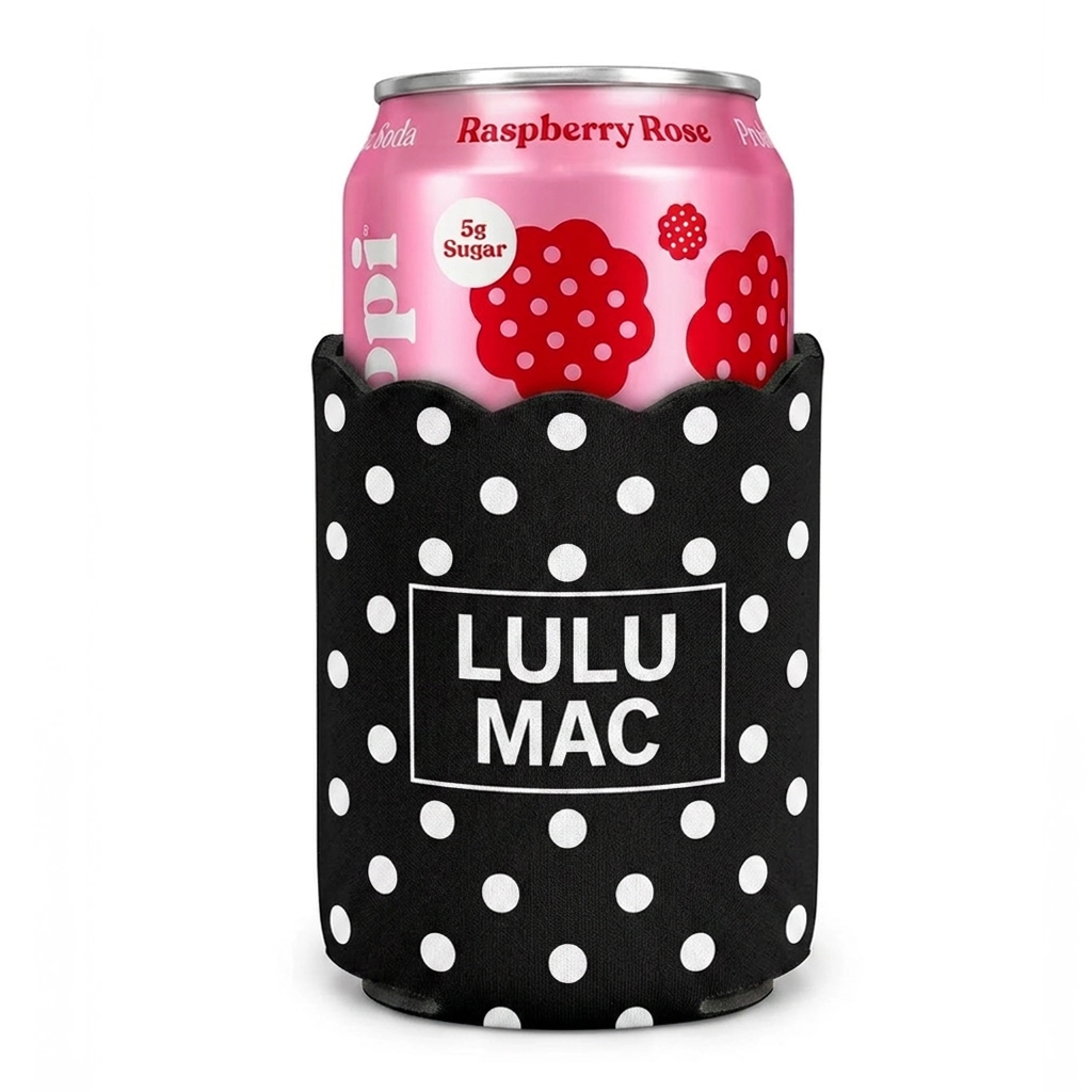 Lulu Mac Black/White Dot Koozie