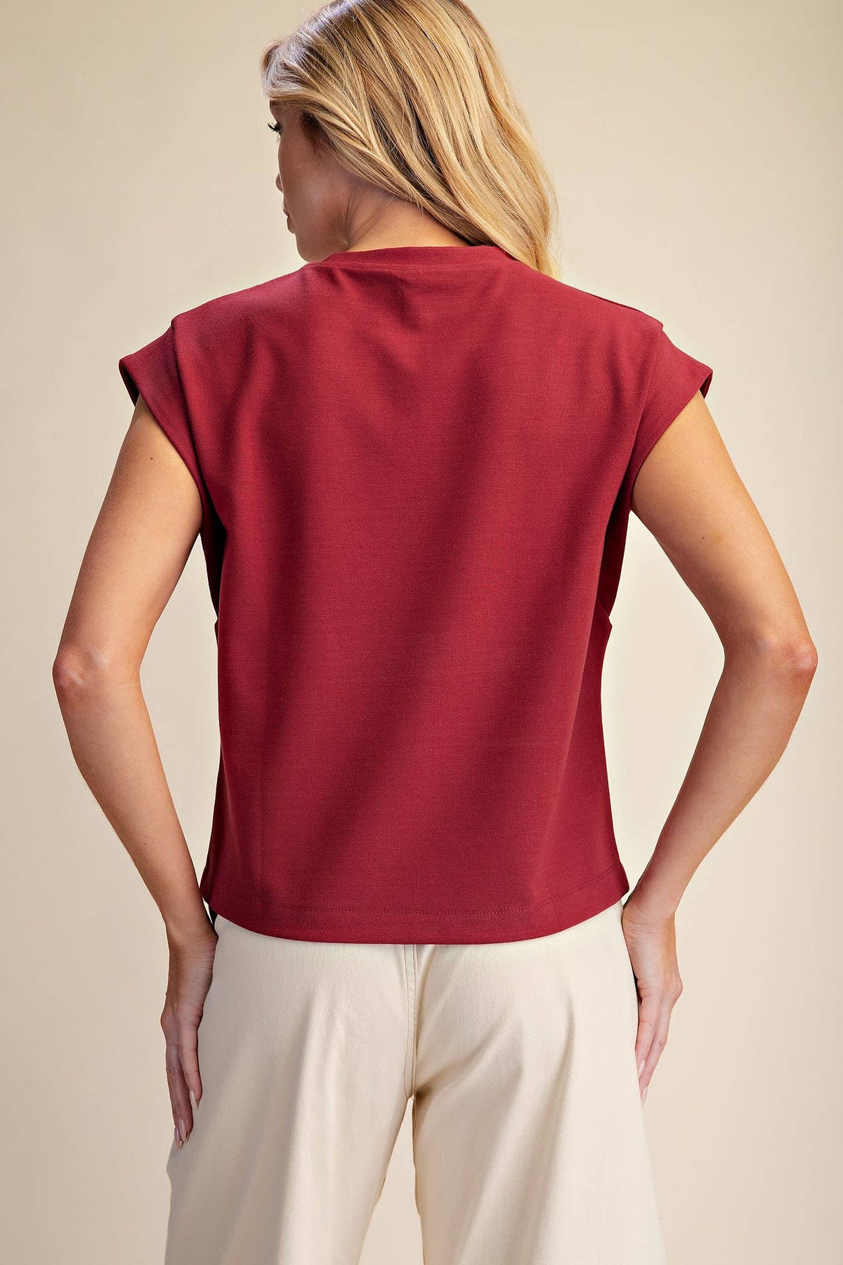 Round Neck Drop Shoulder Pullover Top
