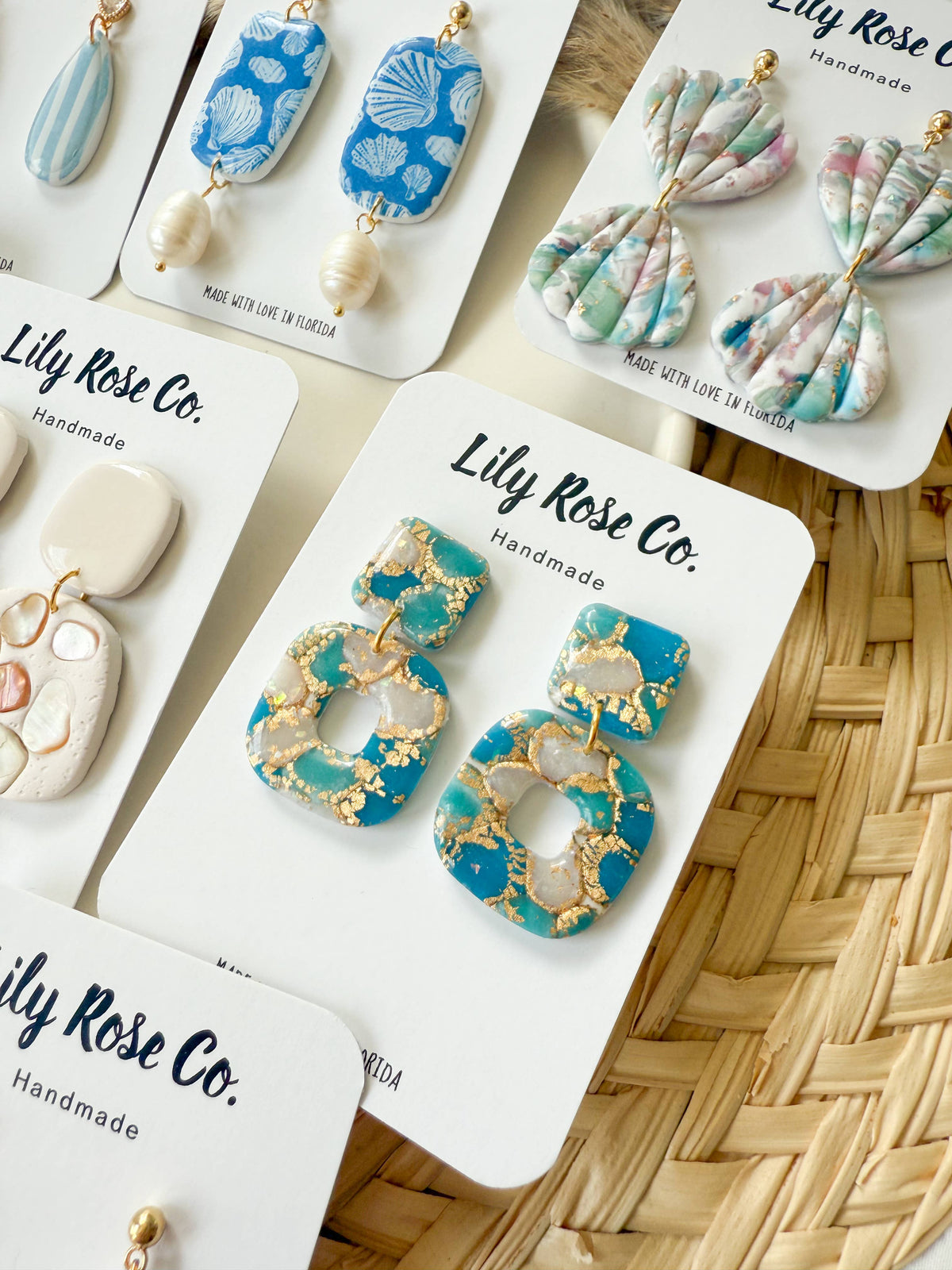 Blue Mix Earrings / Clay earrings / Women’s Earrings