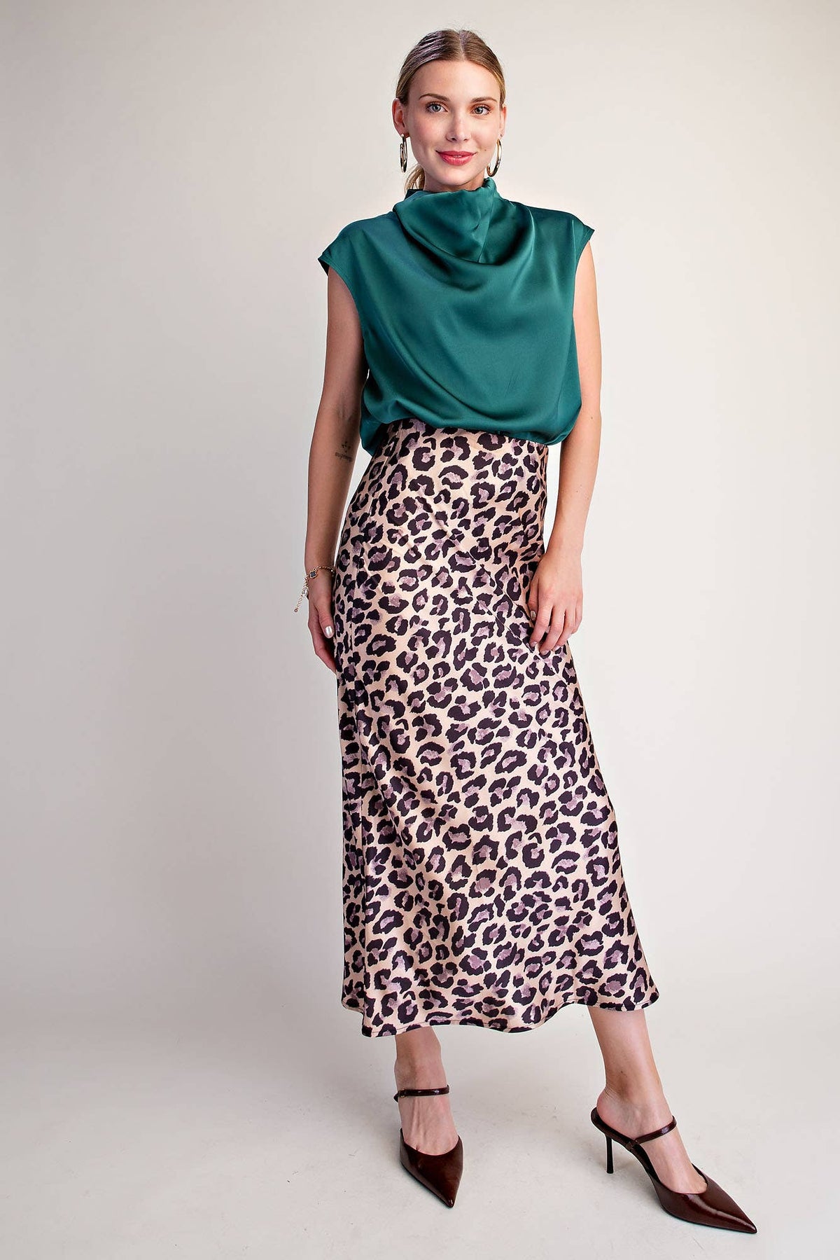 Cowl Neck  Sleeveless Satin Top