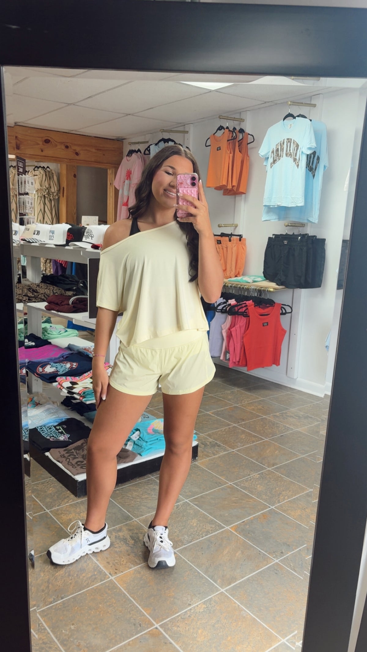 Yellow VISCOSE MODAL CROPPED OFF SHOULDER TOP