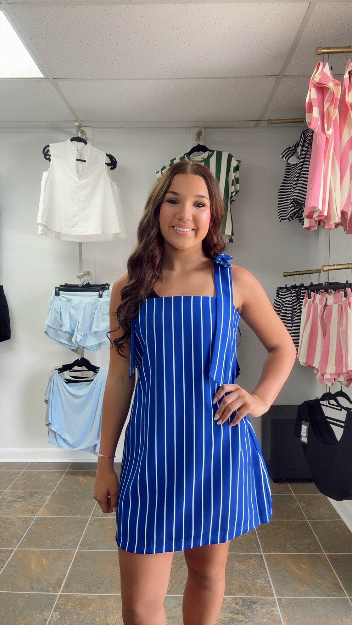 Tie-Strap Square-Neck Mini Dress