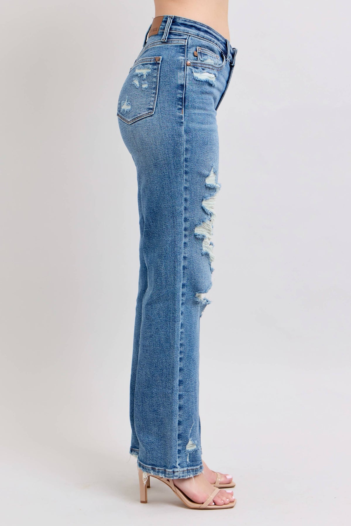 Judy Blue Heavy Distressed High Waisted Straight