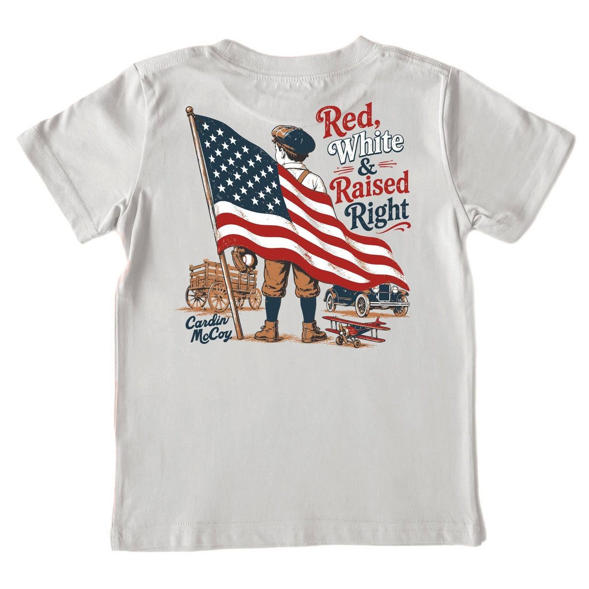 Cardin McCoy Kids' Red, White & Raised Right Short-Sleeve Tee