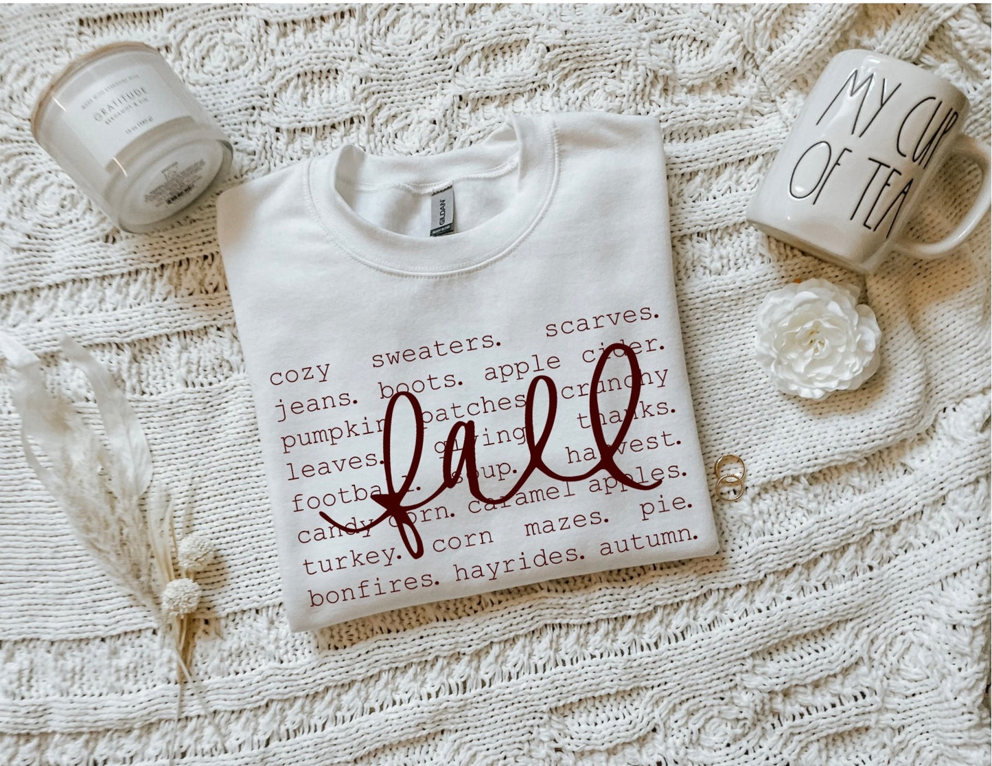 Fall cursive T/S
