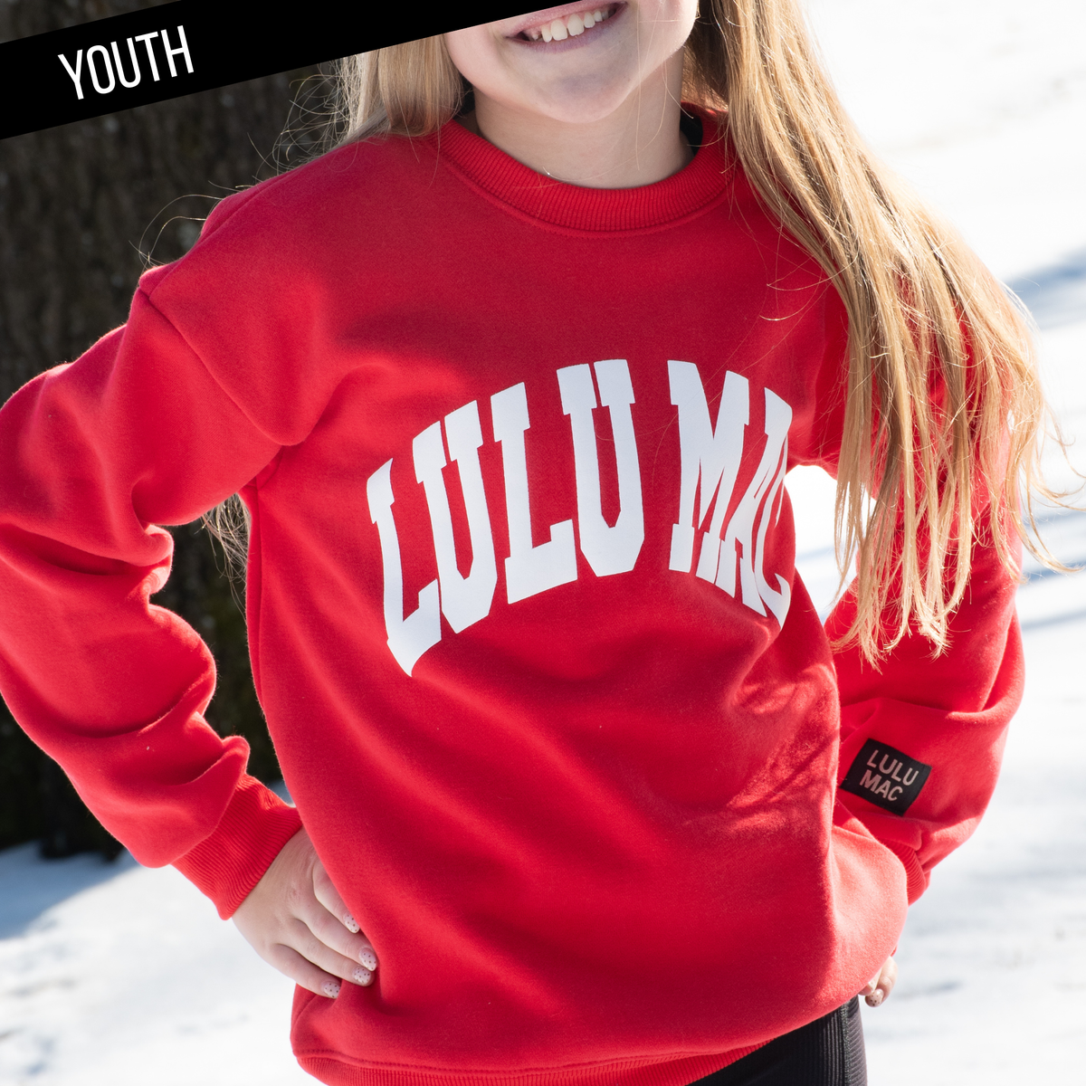 Lulu mac RED WITH WHITE PUFF