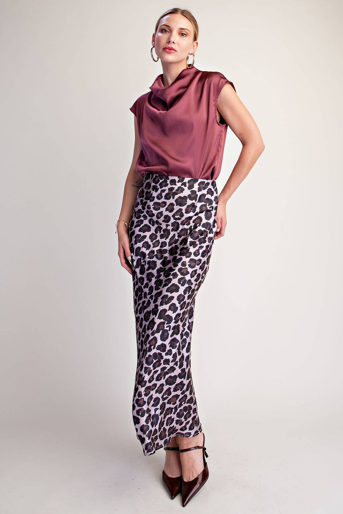 Cowl Neck  Sleeveless Satin Top