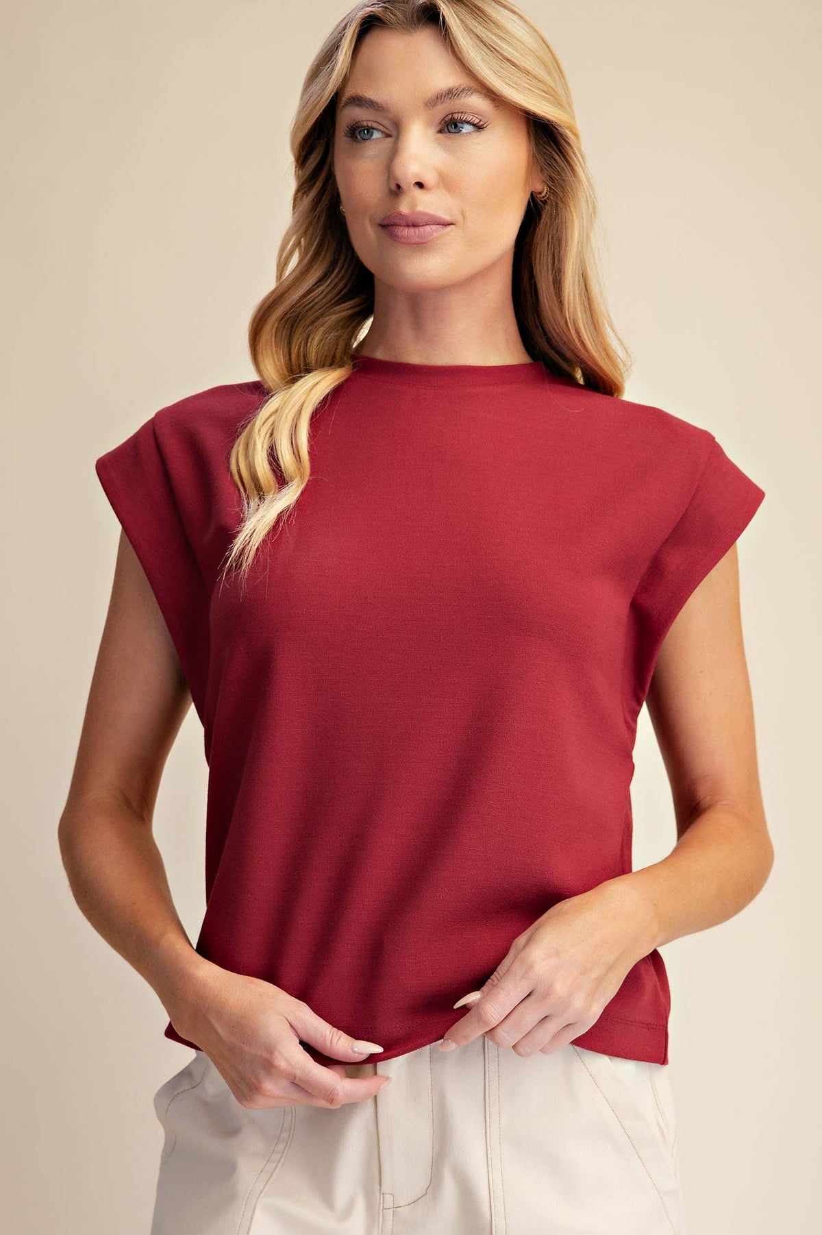 Round Neck Drop Shoulder Pullover Top