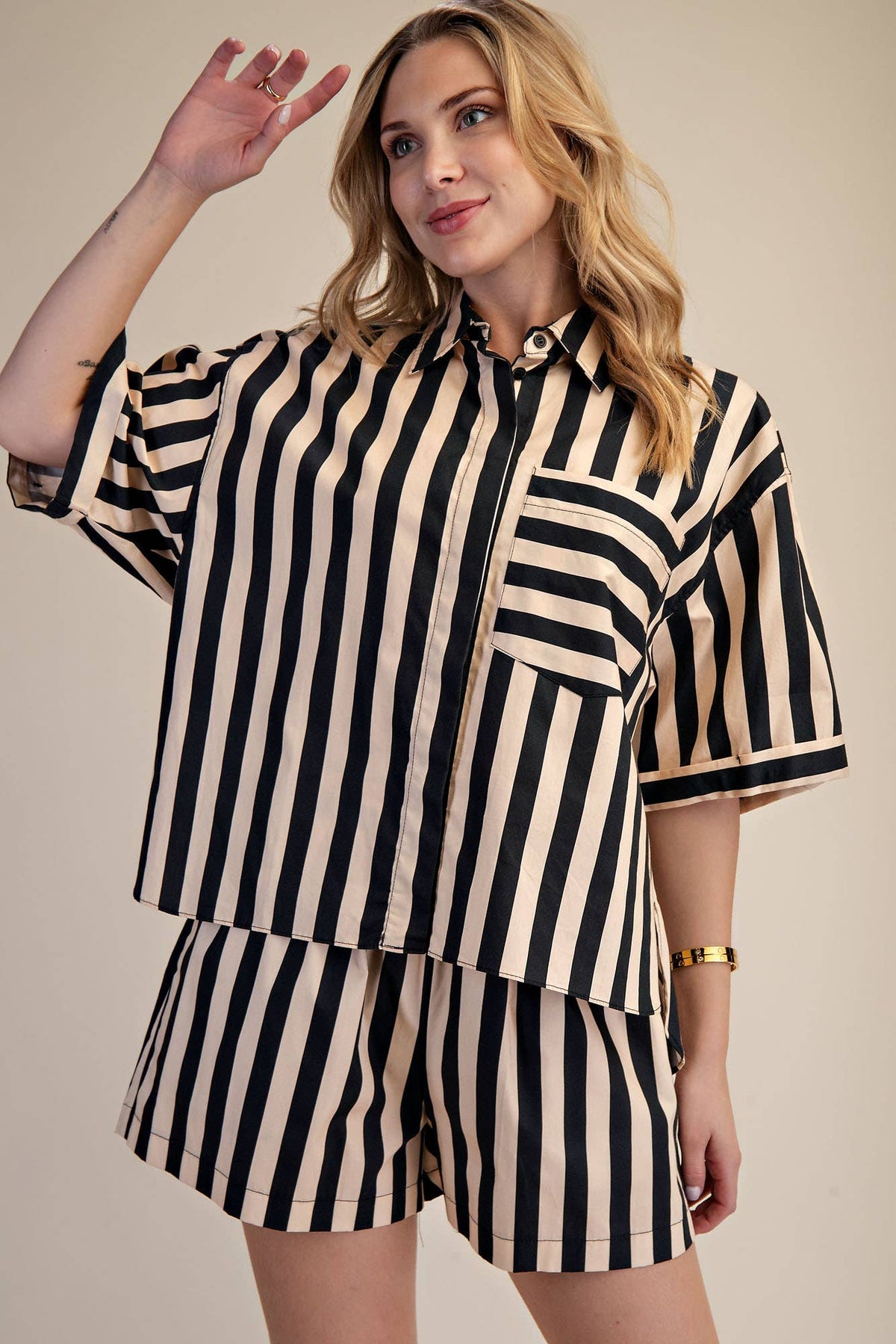 Collar Neck Button Down Shirt