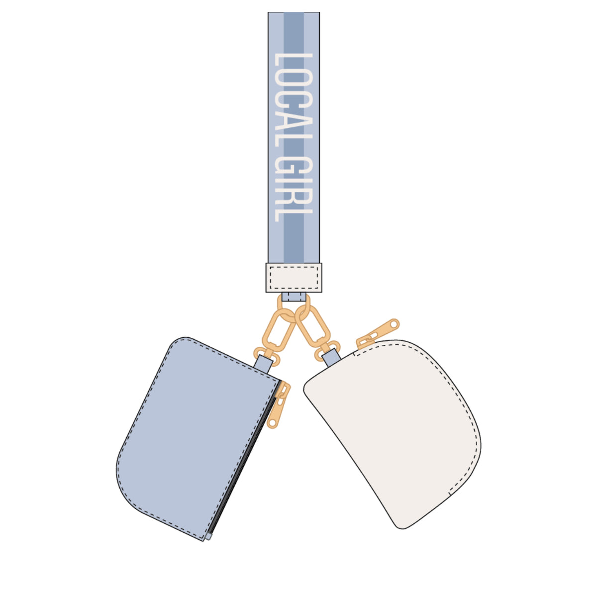 Local Girl Periwinkle Dual Wristlet