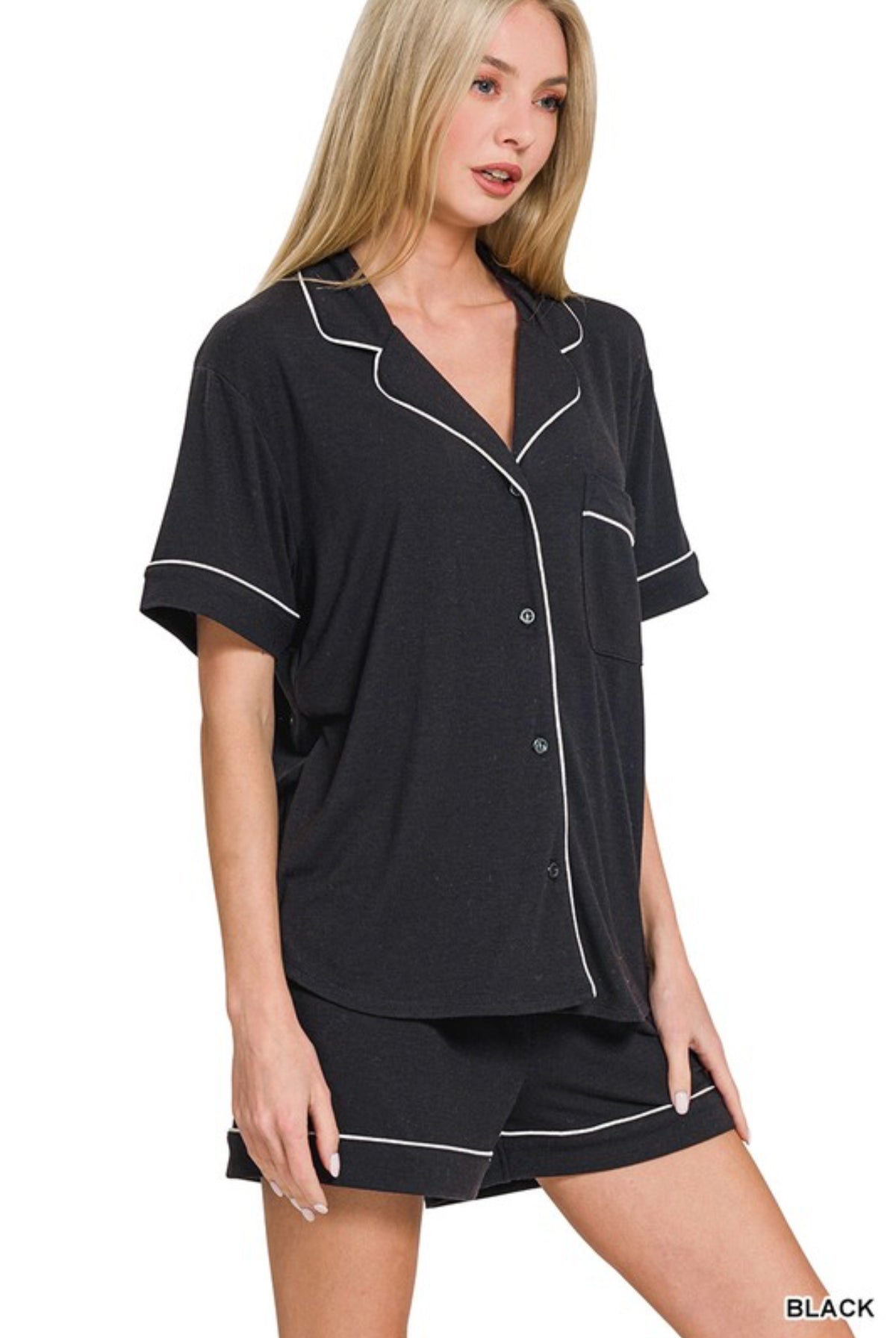 Black relaxed fit pajama set