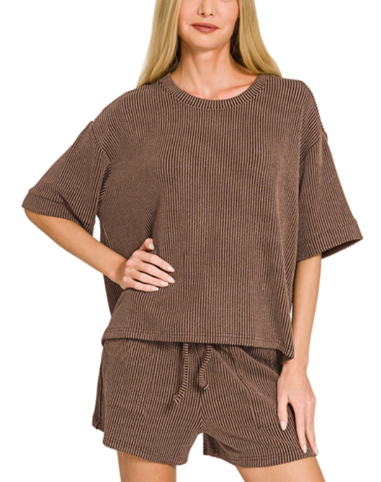 Chocolate ribbed set