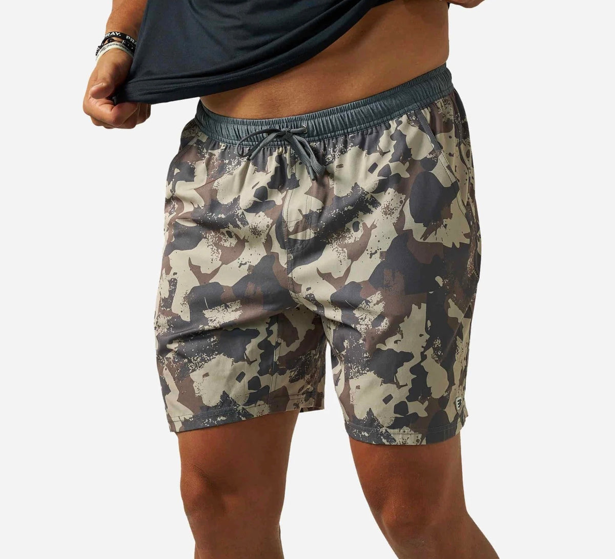 Burlebo splatter camo 7” athletic shorts