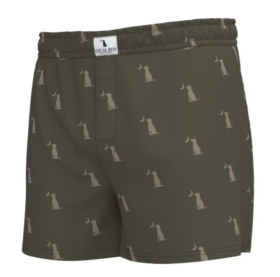 Local Boy Cedar dog & moon boxer shorts