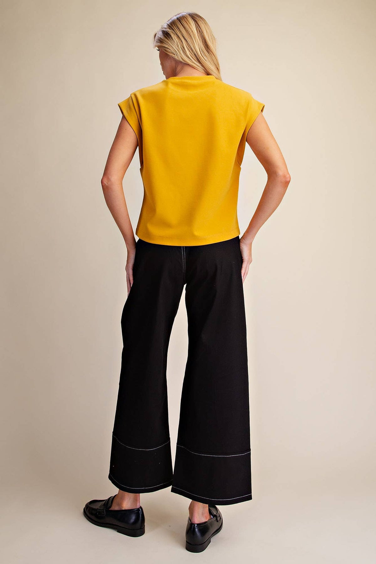 Round Neck Drop Shoulder Pullover Top
