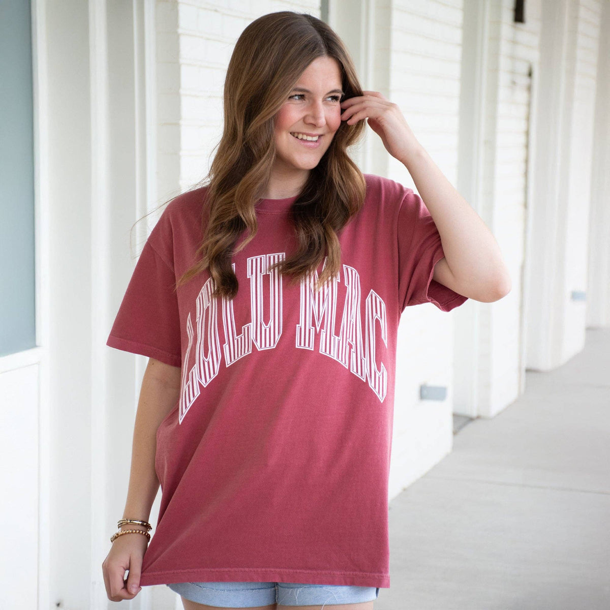 Lulu Mac Stripe Adult Crimson Comfort Colors