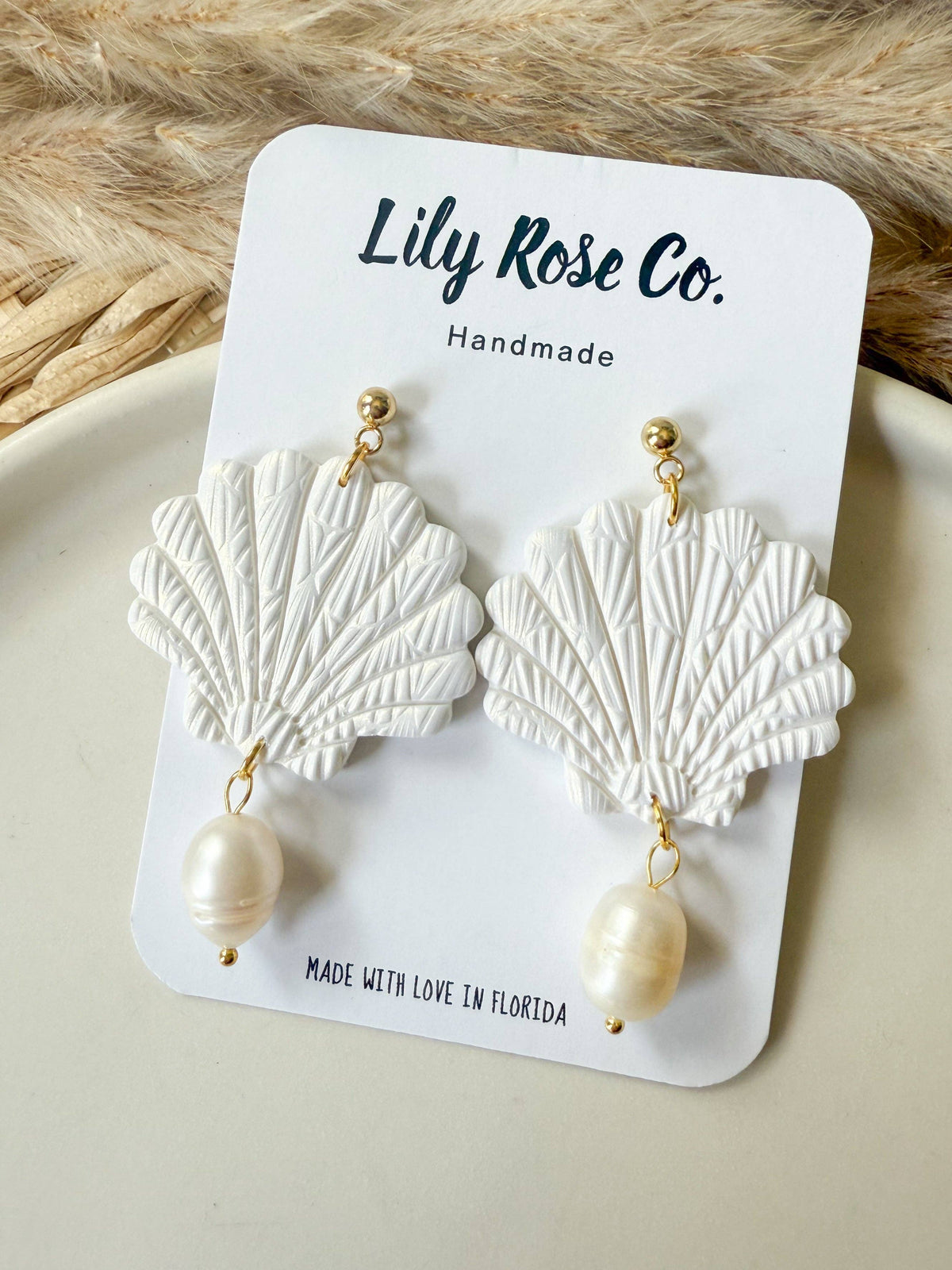 White Shimmer Shells With Pearls