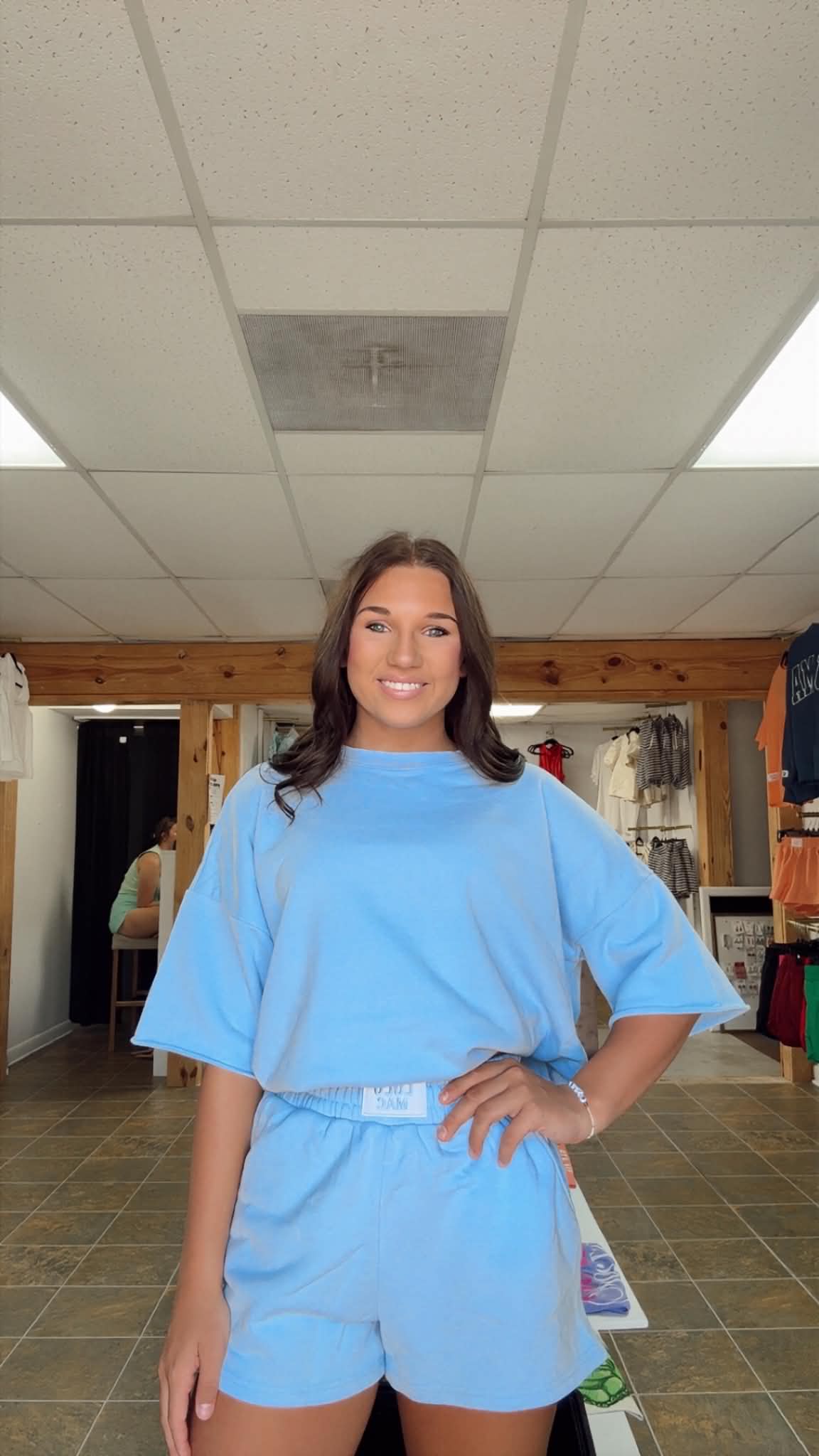 Lulu mac Light blue french terry shorts