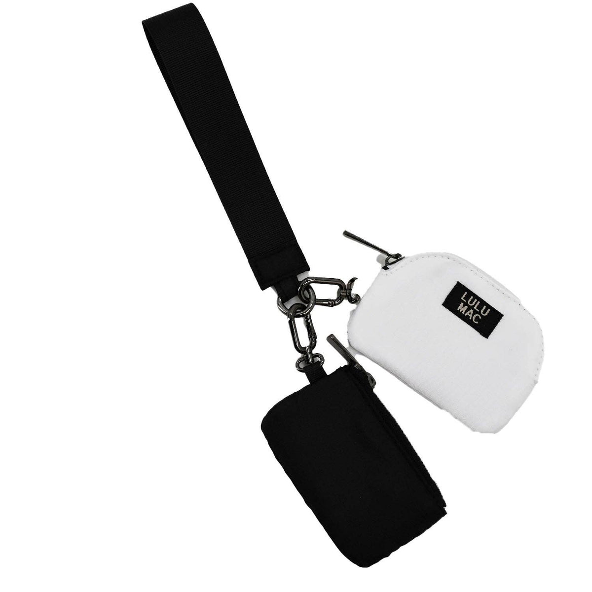 Lulu Mac Black/White Lulu Mac Double Pouch Wristlets