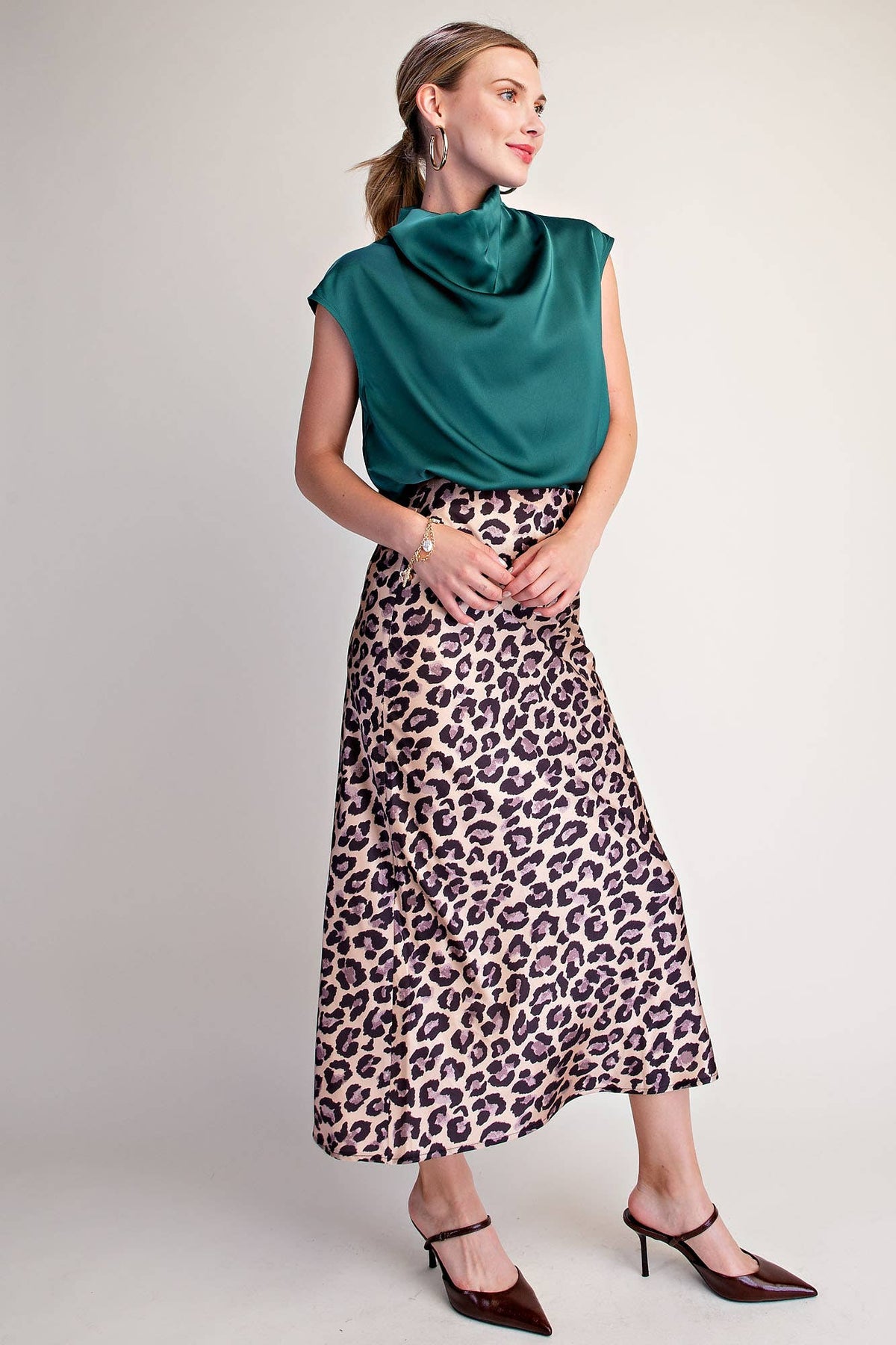 Cowl Neck  Sleeveless Satin Top