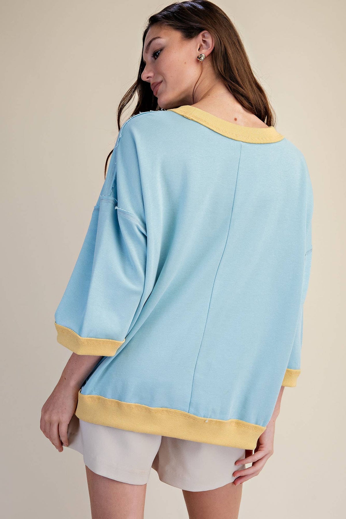Oversized Sweatshirt Pullover Seam Detailed Raglan Sleeve