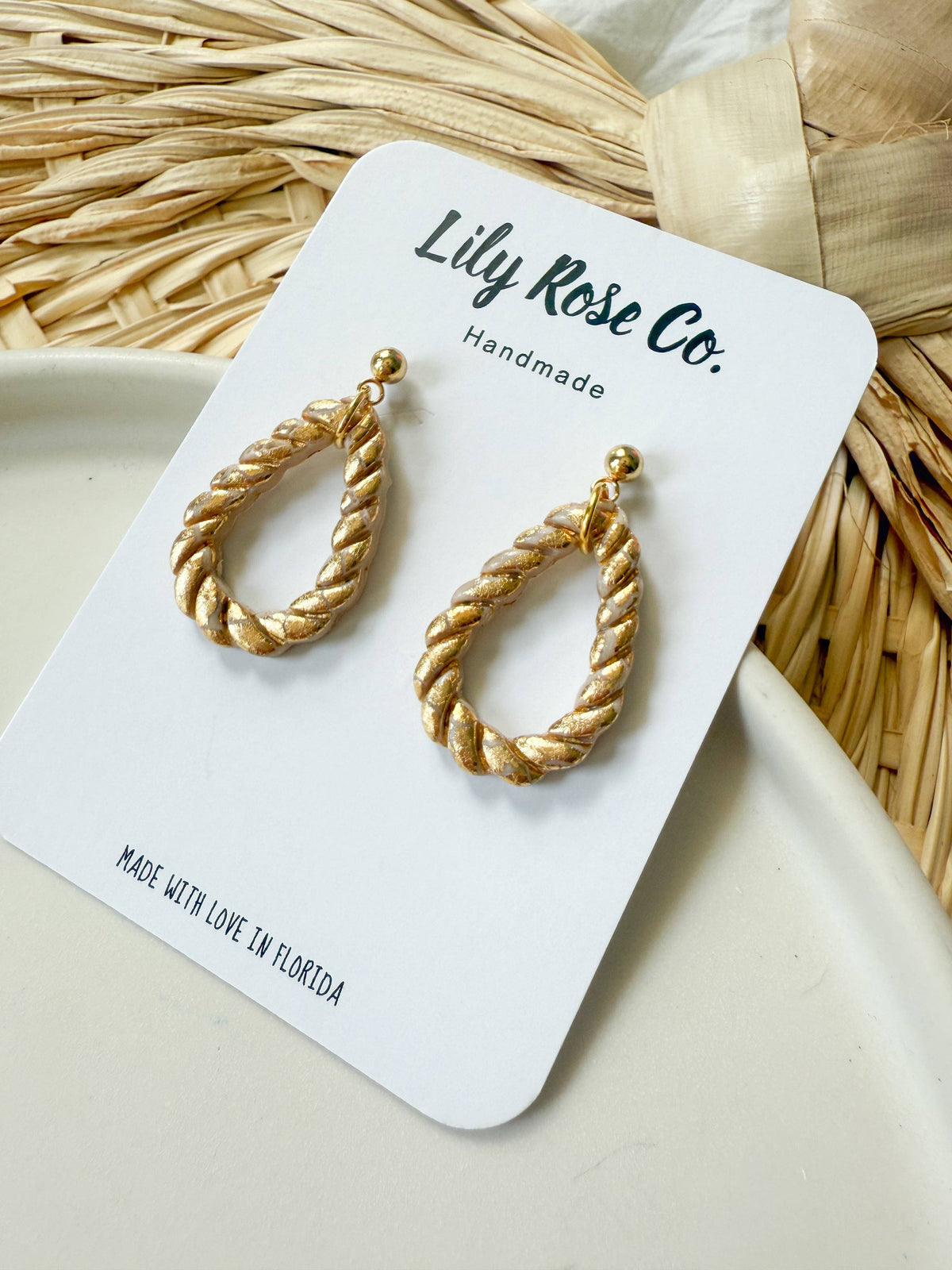 Gold Rope Drop Earrings