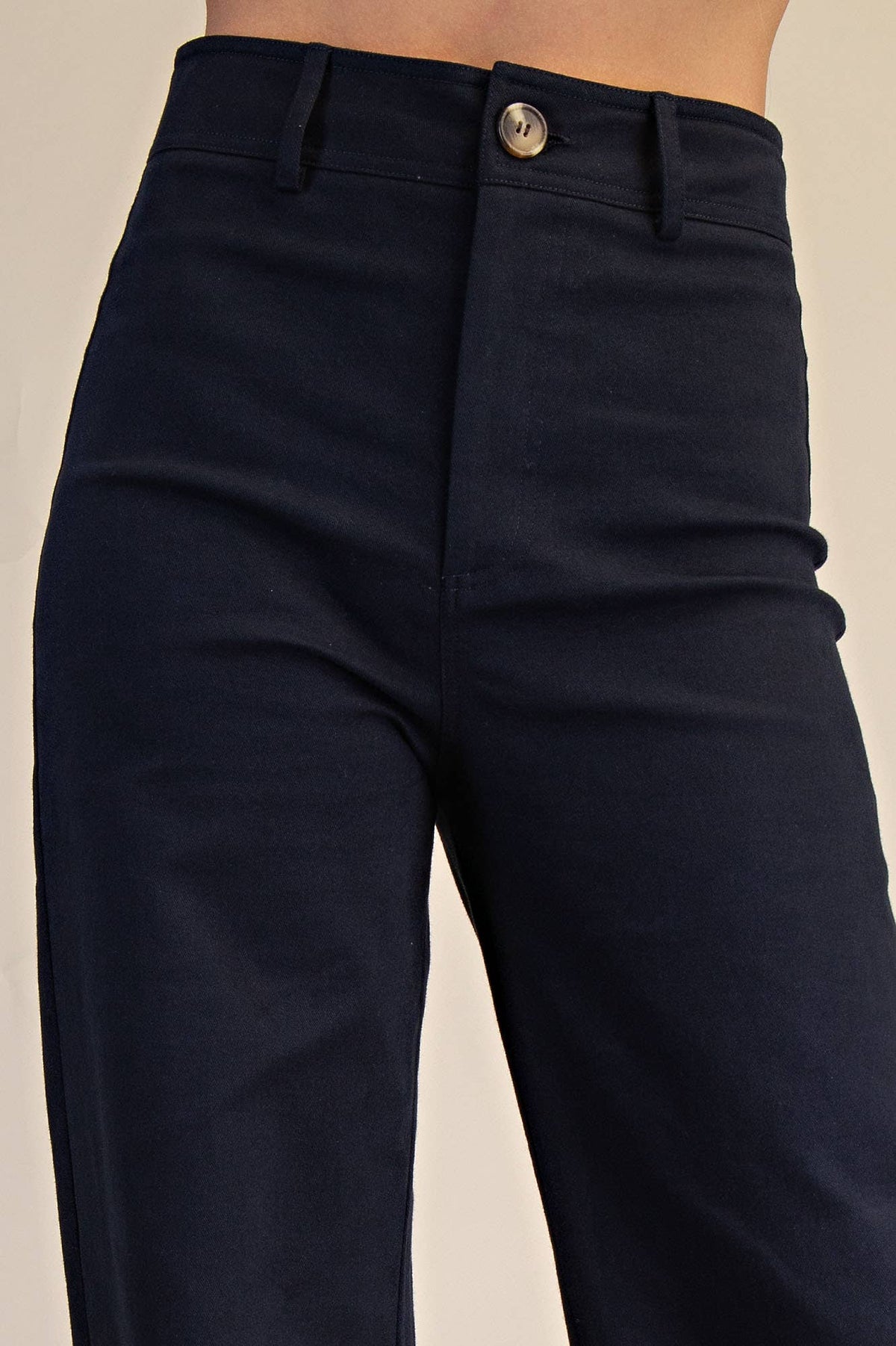 Black High-Waist Straight Pants