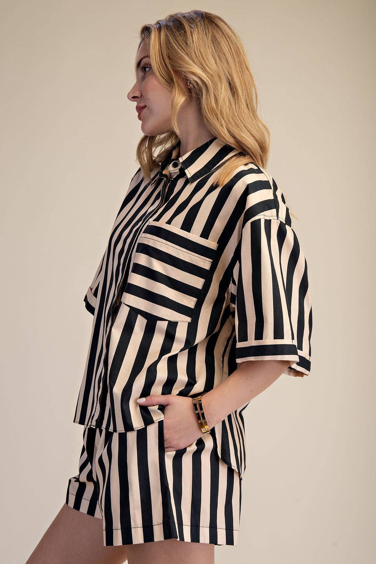 Collar Neck Button Down Shirt