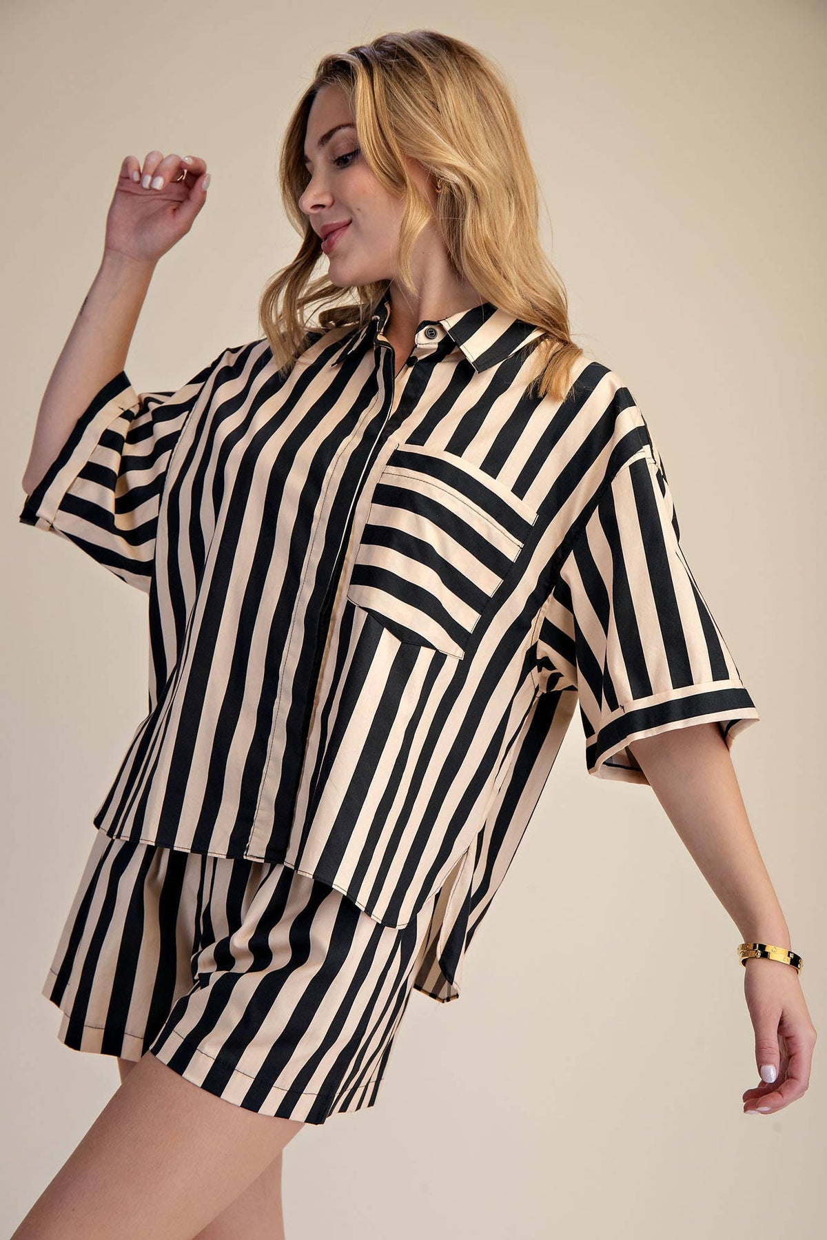 Collar Neck Button Down Shirt