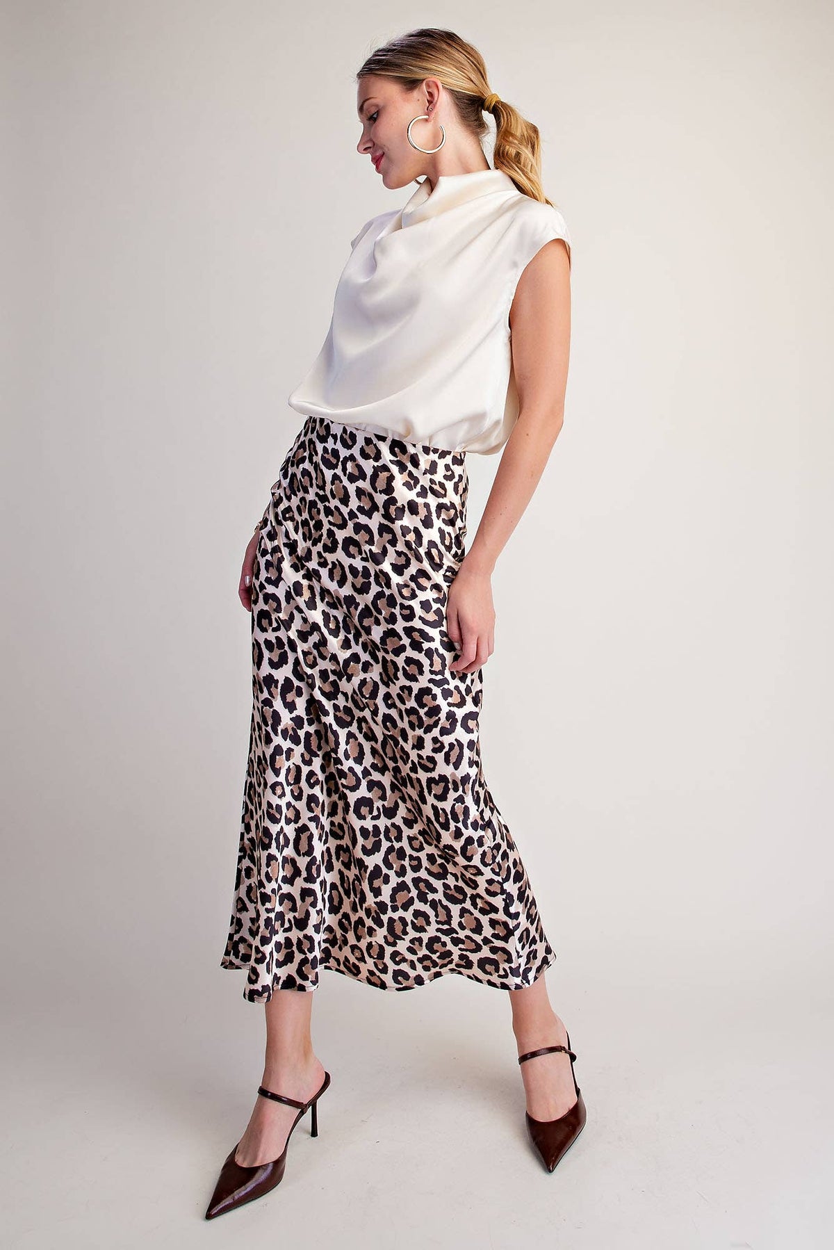 Cowl Neck  Sleeveless Satin Top
