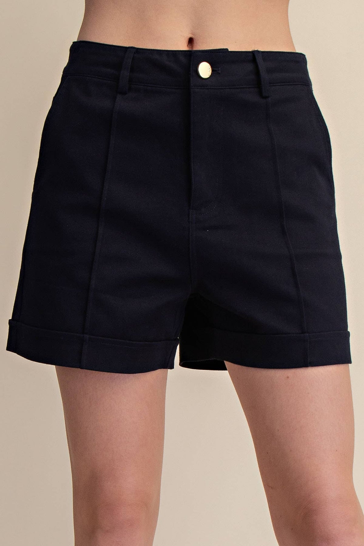 High Waist Seam Detail Shorts