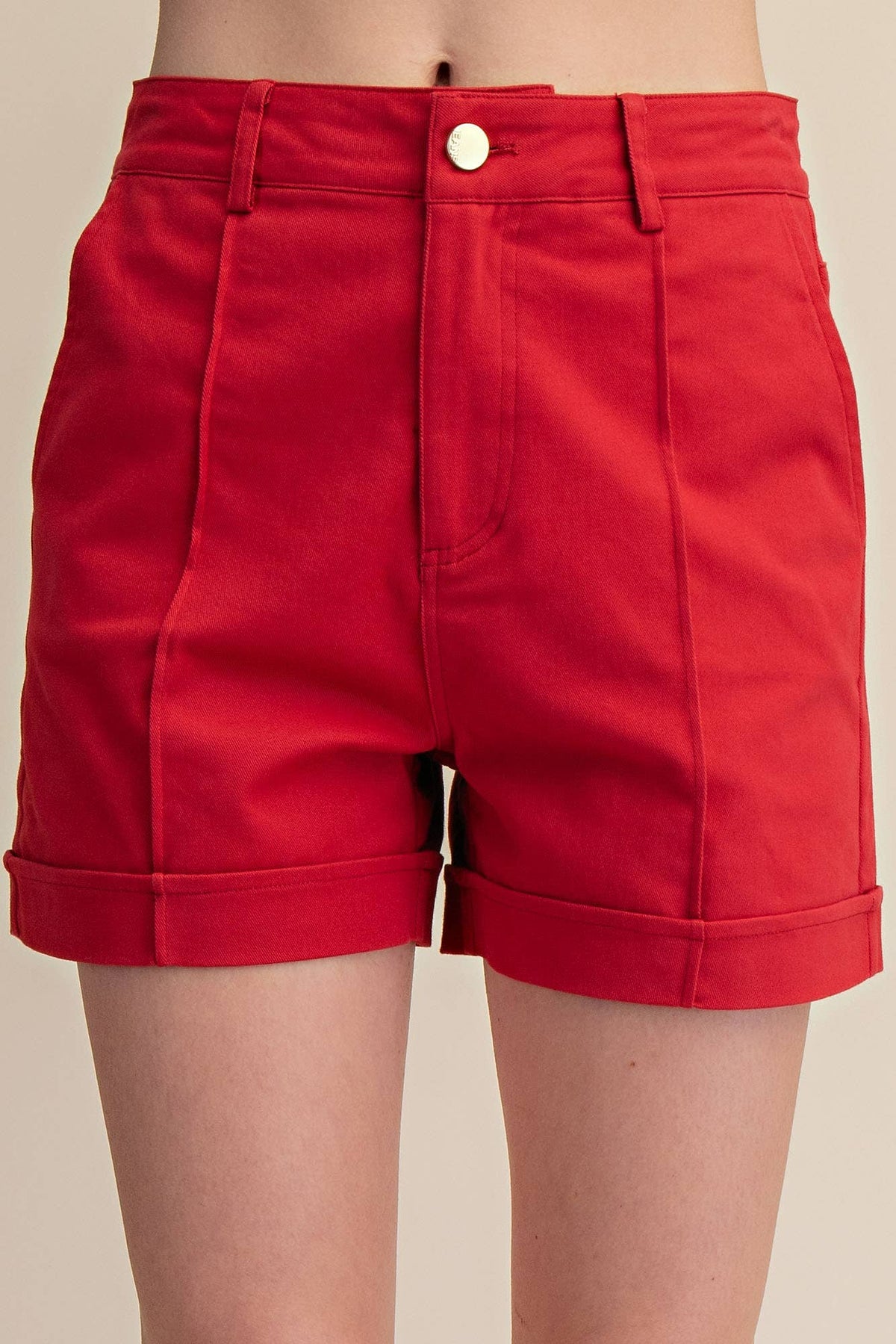 High Waist Seam Detail Shorts