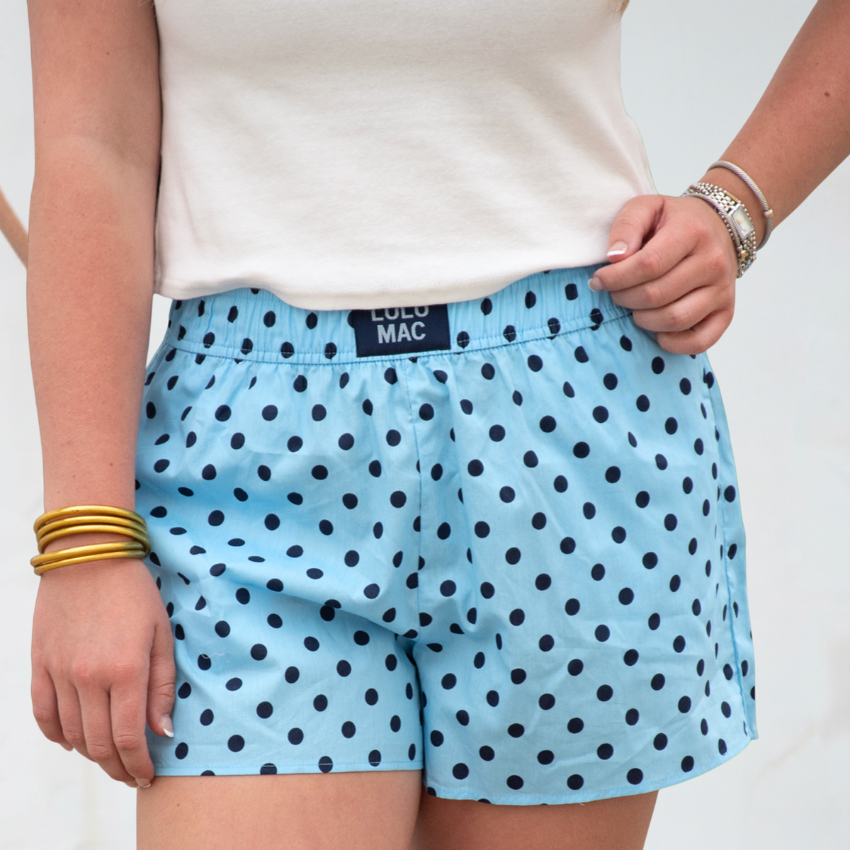 Lulu Mac -LIGHT BLUE/NAVY SM POLKA DOT