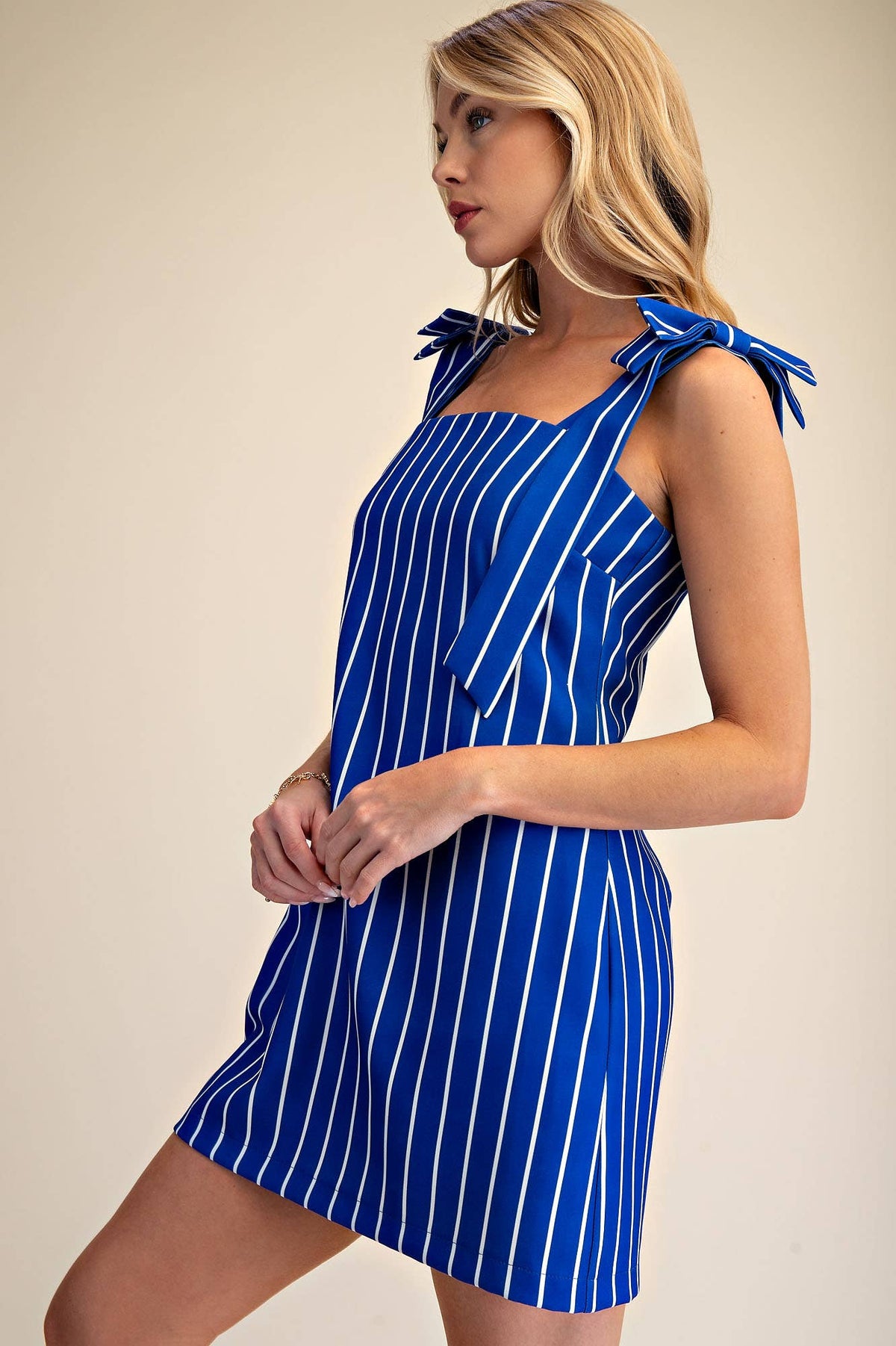 Tie-Strap Square-Neck Mini Dress