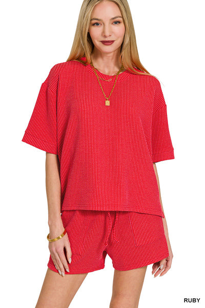 Ruby Short sleeve ribbed set